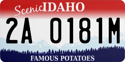 ID license plate 2A0181M