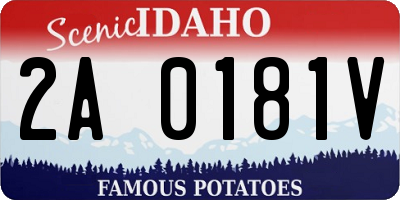 ID license plate 2A0181V