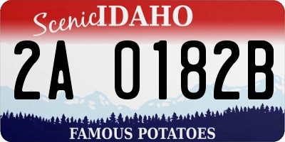 ID license plate 2A0182B