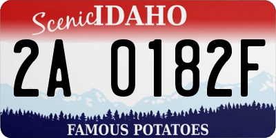 ID license plate 2A0182F