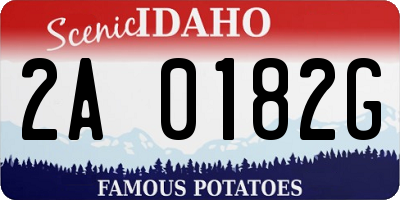 ID license plate 2A0182G