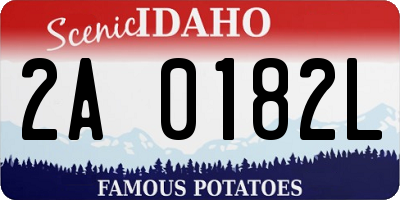ID license plate 2A0182L