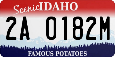 ID license plate 2A0182M