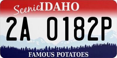 ID license plate 2A0182P