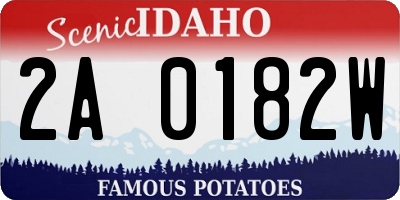 ID license plate 2A0182W