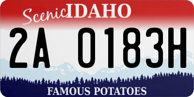 ID license plate 2A0183H