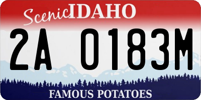 ID license plate 2A0183M