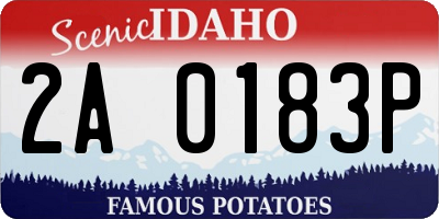 ID license plate 2A0183P