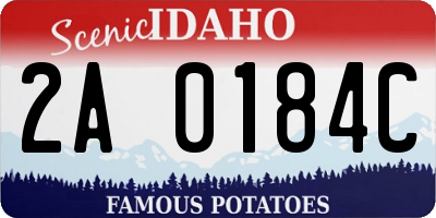 ID license plate 2A0184C