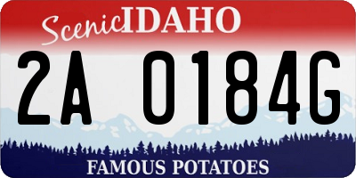ID license plate 2A0184G