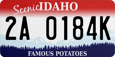 ID license plate 2A0184K