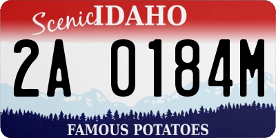 ID license plate 2A0184M