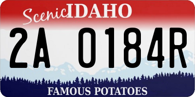 ID license plate 2A0184R