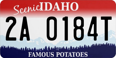 ID license plate 2A0184T