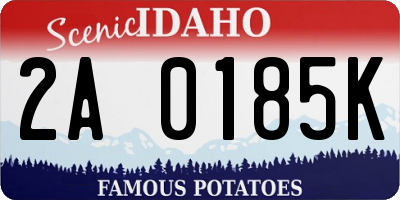 ID license plate 2A0185K