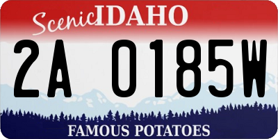 ID license plate 2A0185W