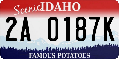 ID license plate 2A0187K