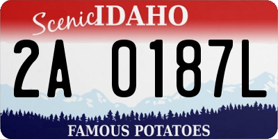 ID license plate 2A0187L