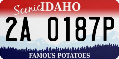 ID license plate 2A0187P
