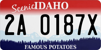 ID license plate 2A0187X