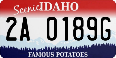 ID license plate 2A0189G