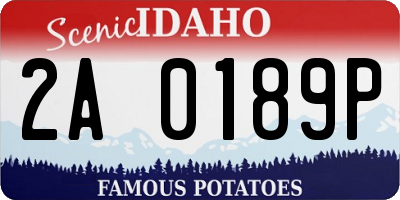 ID license plate 2A0189P