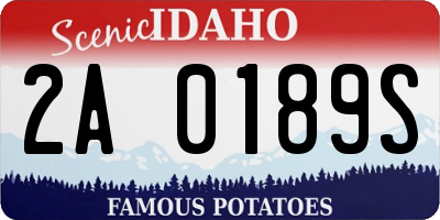 ID license plate 2A0189S