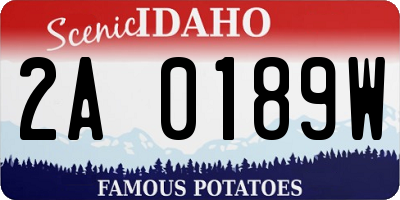 ID license plate 2A0189W