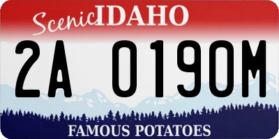 ID license plate 2A0190M