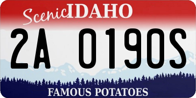 ID license plate 2A0190S
