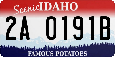 ID license plate 2A0191B