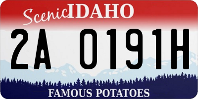 ID license plate 2A0191H