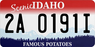 ID license plate 2A0191I