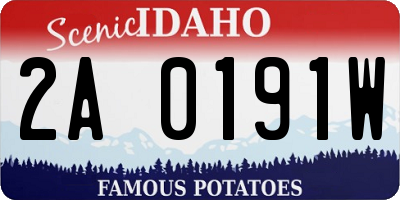 ID license plate 2A0191W
