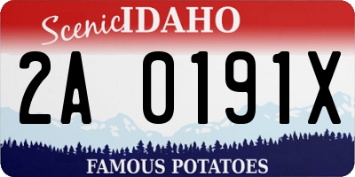 ID license plate 2A0191X