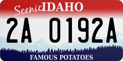 ID license plate 2A0192A