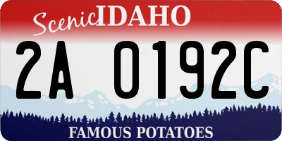 ID license plate 2A0192C