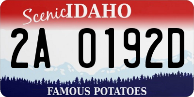 ID license plate 2A0192D
