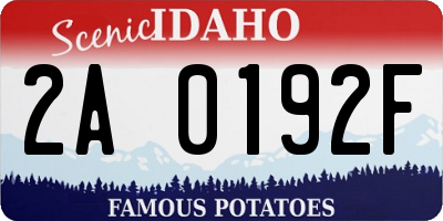 ID license plate 2A0192F