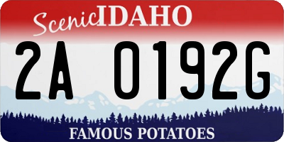 ID license plate 2A0192G