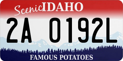 ID license plate 2A0192L