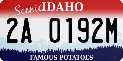 ID license plate 2A0192M