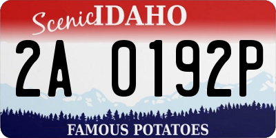 ID license plate 2A0192P