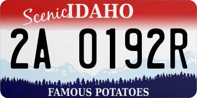 ID license plate 2A0192R