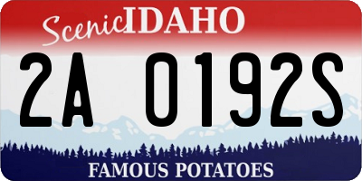 ID license plate 2A0192S