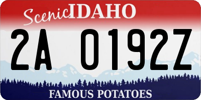 ID license plate 2A0192Z