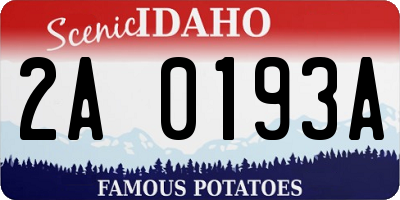 ID license plate 2A0193A
