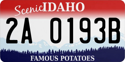 ID license plate 2A0193B
