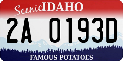 ID license plate 2A0193D