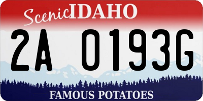 ID license plate 2A0193G